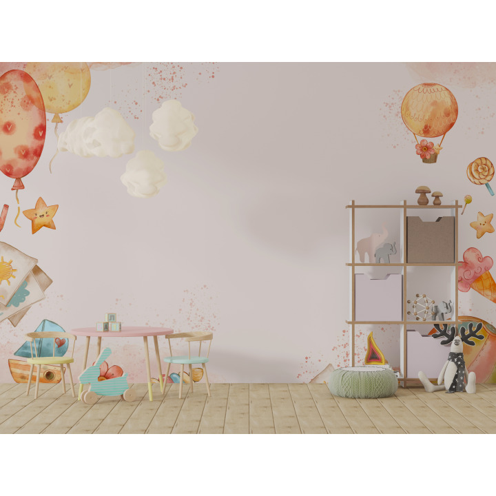 Papier peint aventure dans le ciel fantaisiste N34