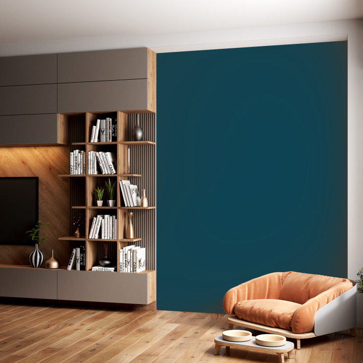 Papier peint bleu paon Alba N21