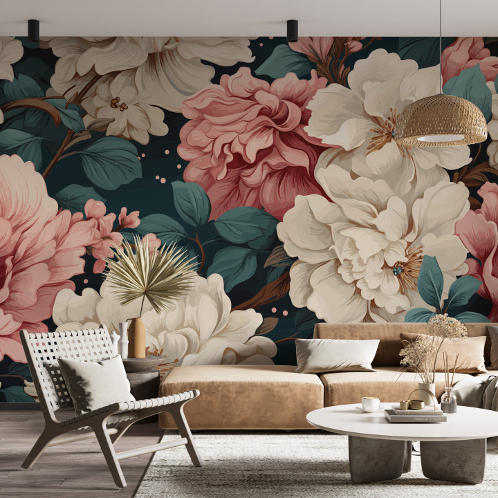 Papier peint hortensia sauvage N4