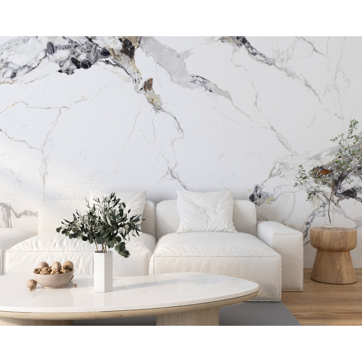 Papier peint marbre blanc N66