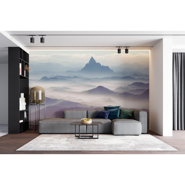 Papier peint montagnes brumeuses N73