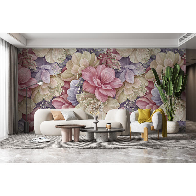 Papier peint panoramique floral pastel N&deg;53