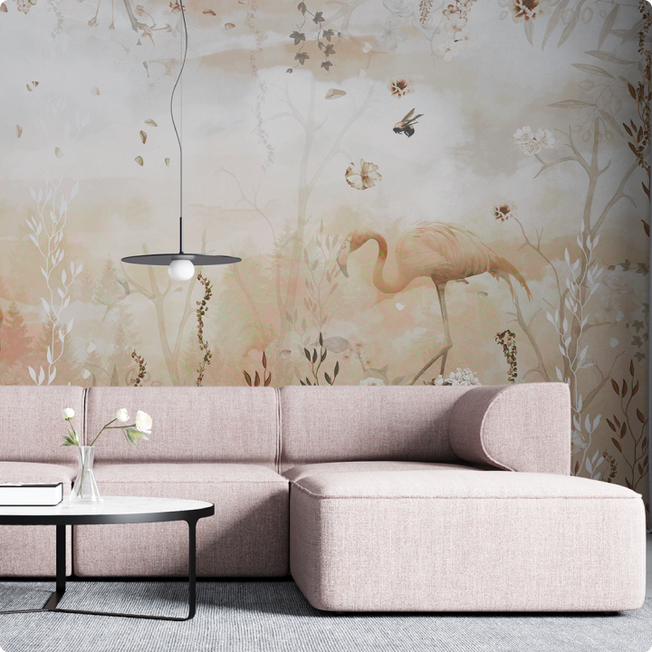Papier peint panoramique N238  Jardin Rosé