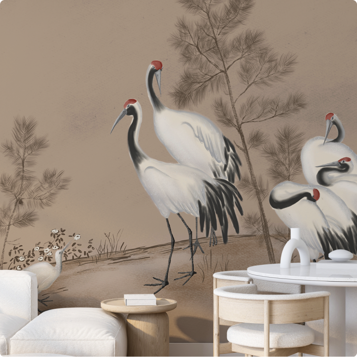 Papier peint panoramique N251  Jardin des Grues